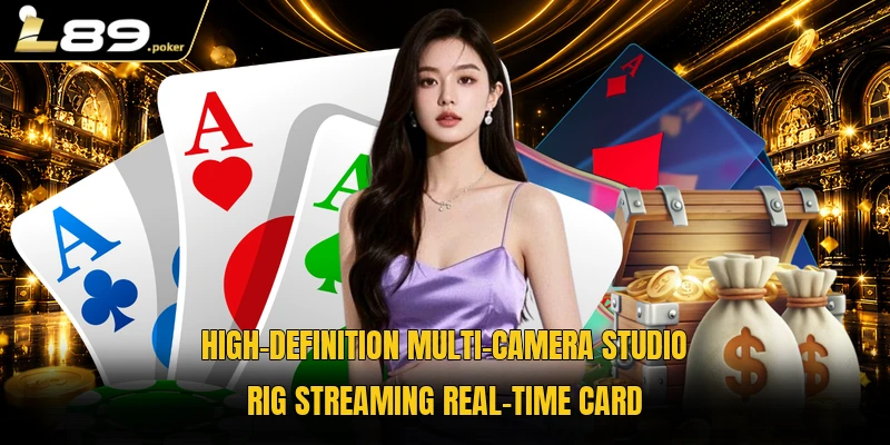 High-definition multi-camera studio rig streaming real-time card